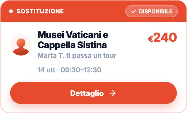Una sostituzione nell'app AskTour: un'altra guida passa un tour ai Musei Vaticani da 240 euro